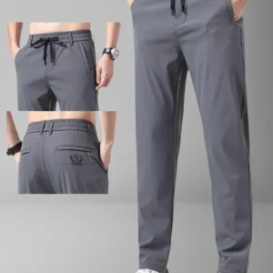 High Stretch Italian Spandex Gray / Black Trouser