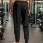 Men'S Casual Sports Nine-Point Pants with Breathable Elastic Fabric, Drawstring Waist, And Zipper Pockets - Image 4
