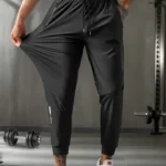 Men'S Casual Sports Nine-Point Pants with Breathable Elastic Fabric, Drawstring Waist, And Zipper Pockets - Image 6