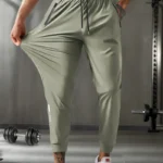 Men'S Casual Sports Nine-Point Pants with Breathable Elastic Fabric, Drawstring Waist, And Zipper Pockets - Image 8